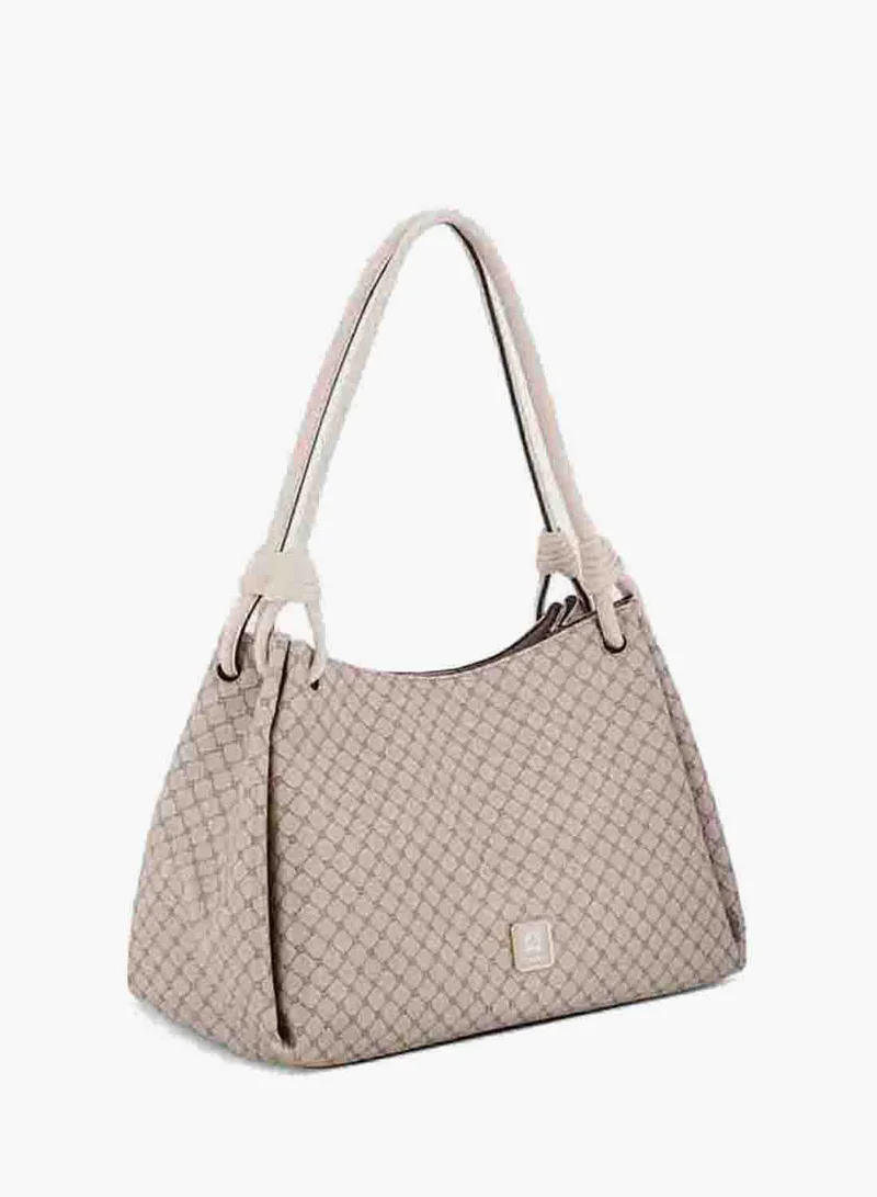 NINE WEST NEW KHAKI LOGO/DARK CAMEL Dorsey 3 Comp Shoulder Bag for Women | Best Price UAE